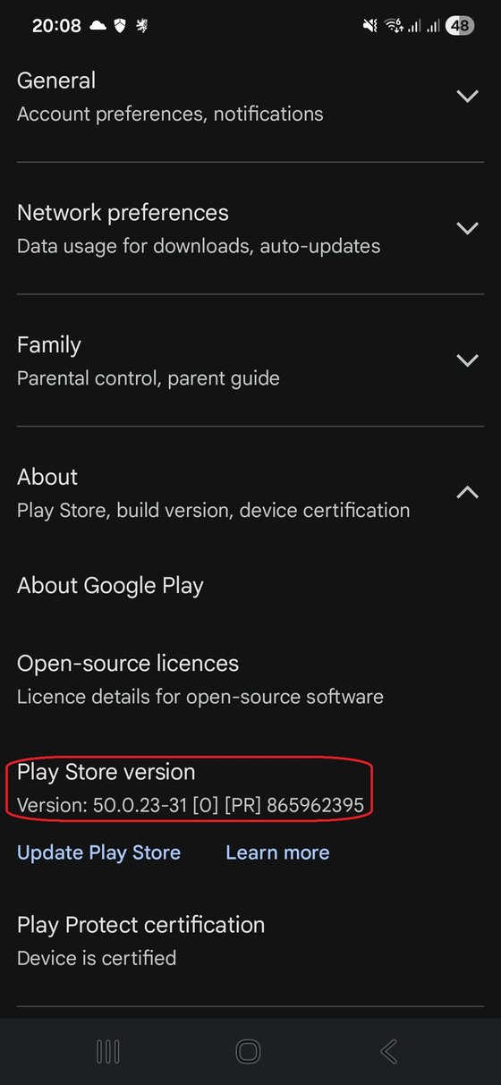 Google sign-in screen